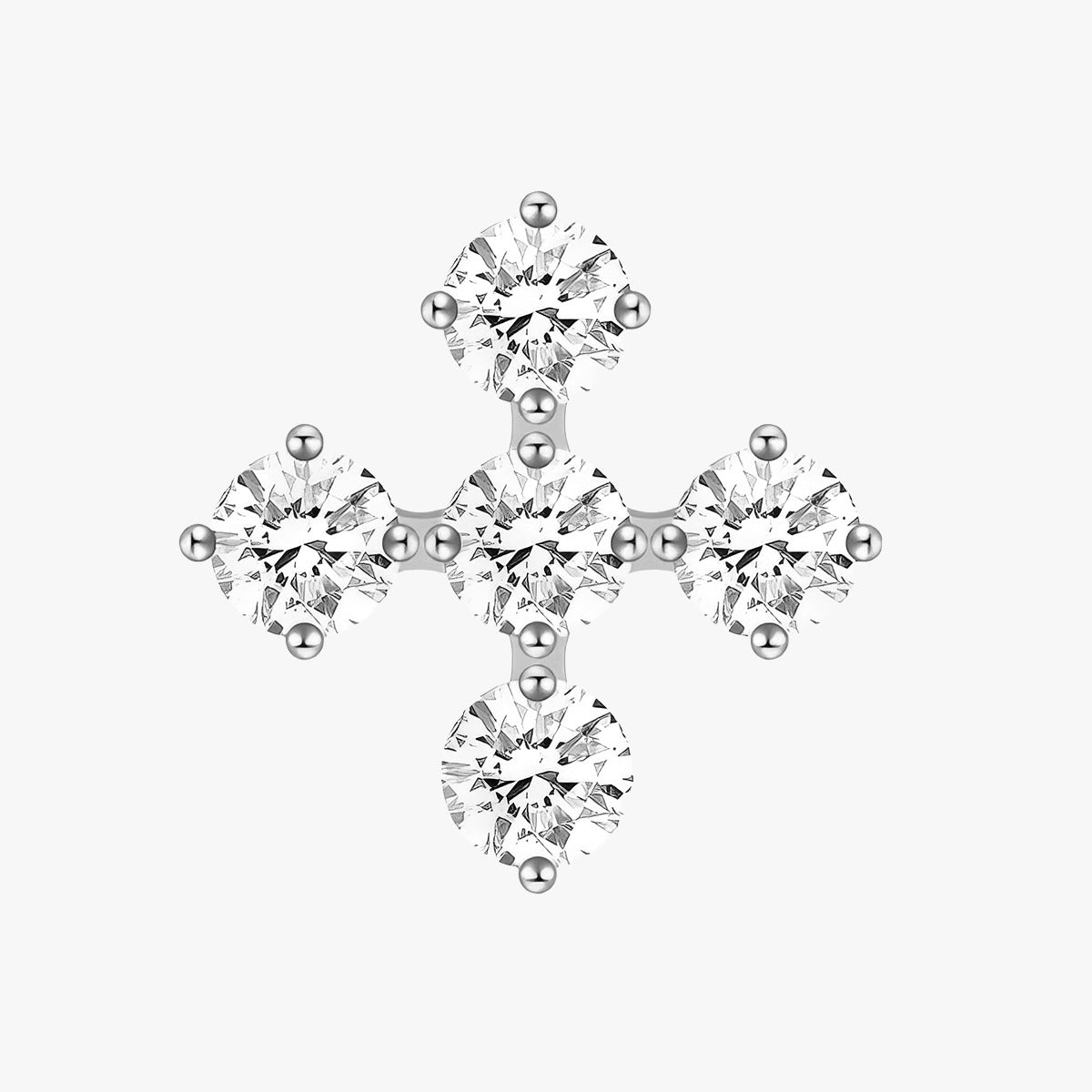 Piercing - Labret titanio - 4 joyas en cruz