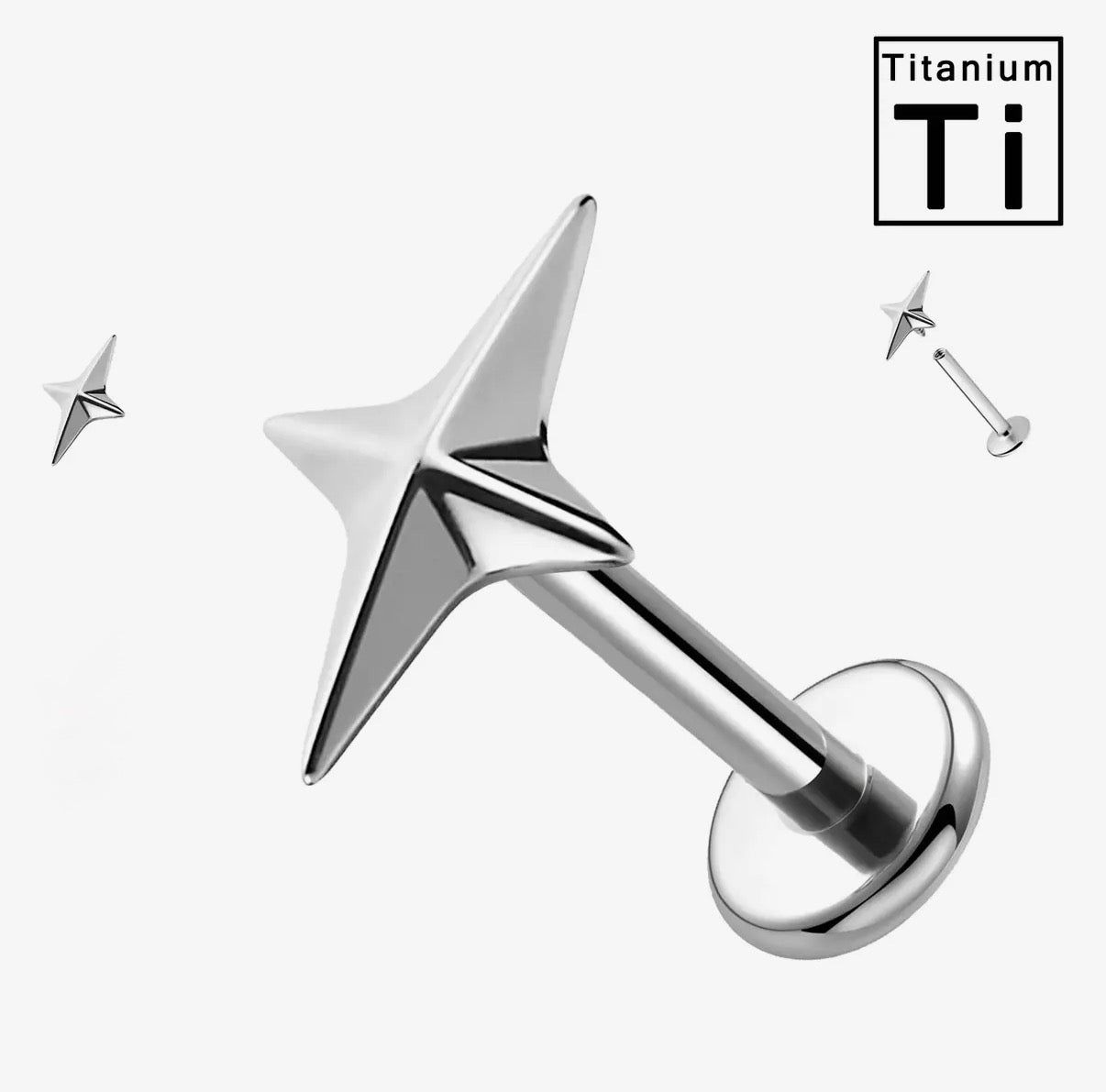 Labret titanio - destello