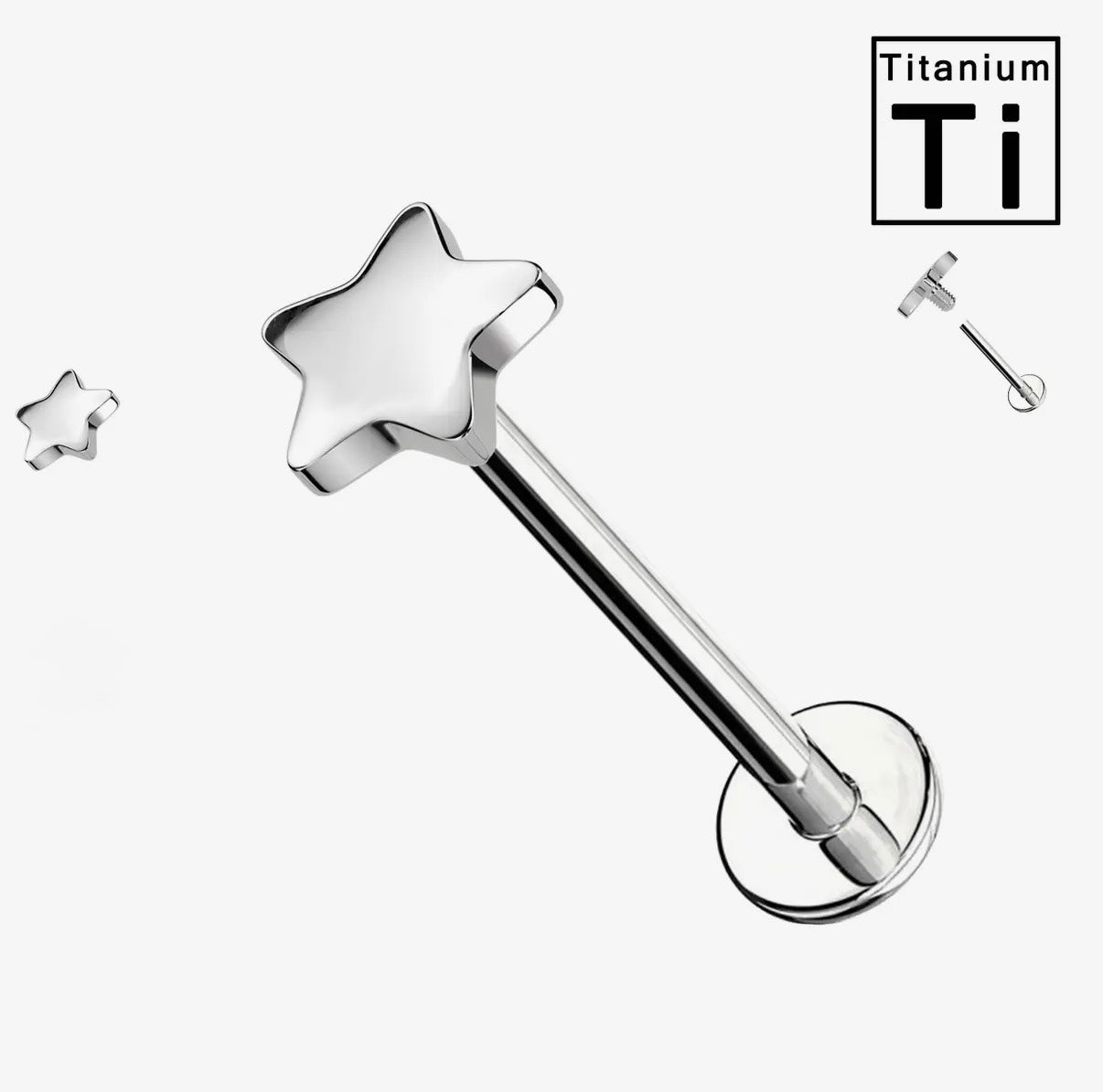 Labret titanio - Estrella