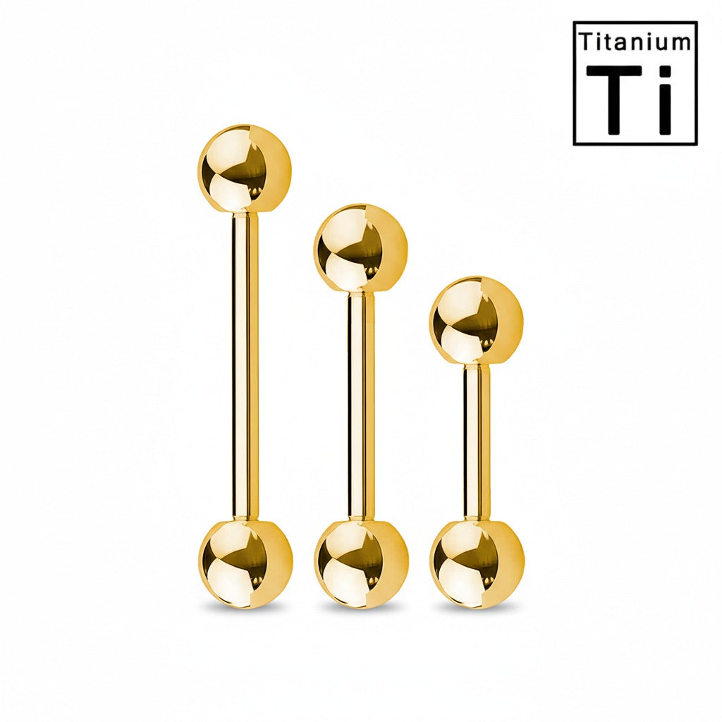 Piercing - Barbell Titanio chapado en oro