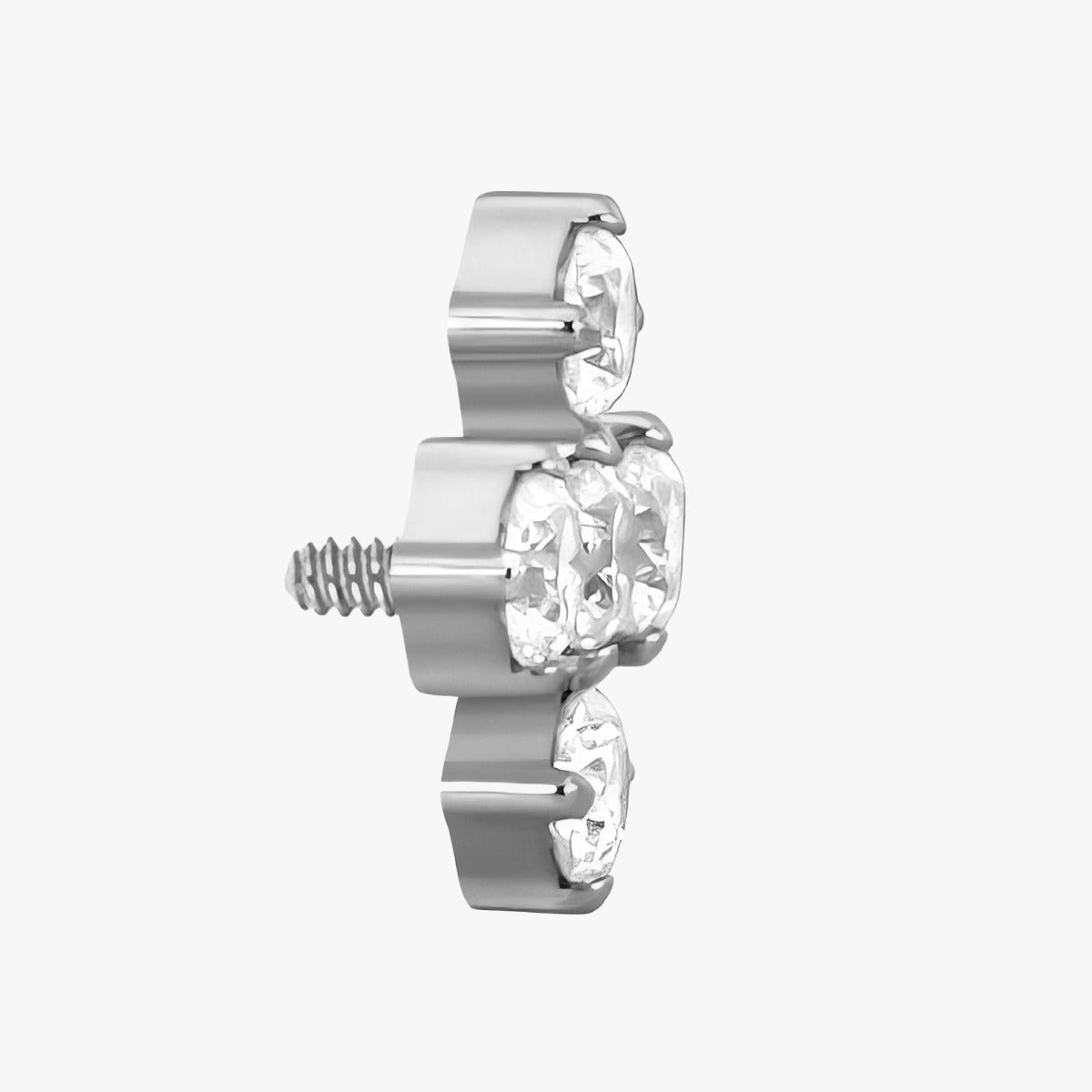 Piercing - Labret titanio - 4 joyas en cruz