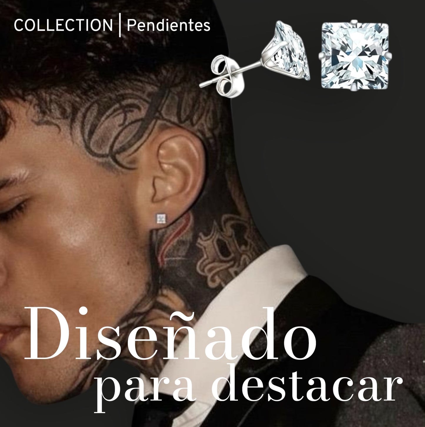Pendientes joya cuadrada